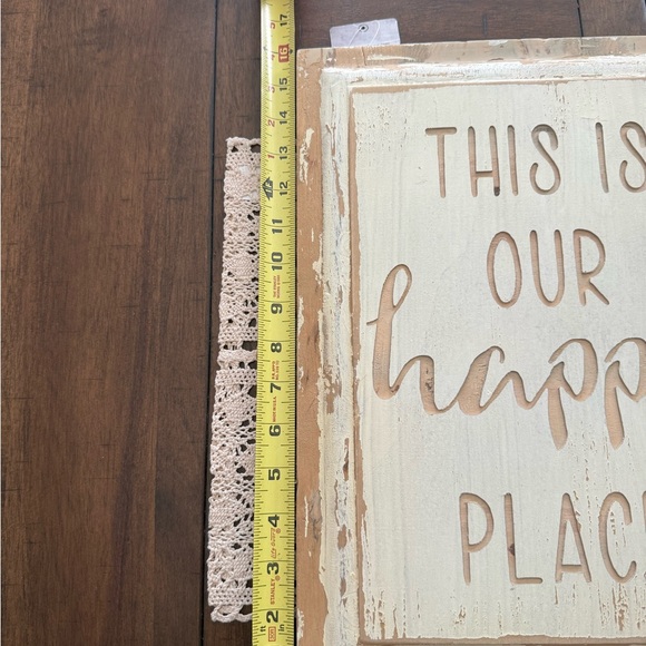 Rustic Cream and Brown Wall Art - 'This Is Our Happy Place' - Picture 4 of 5